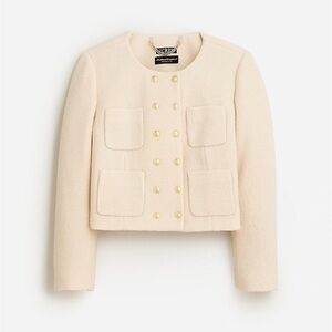 Double-breasted lady jacket in Italian boiled wool